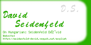 david seidenfeld business card